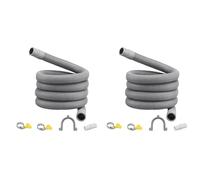 Giwnhvx Lot de 2 rallonges de tuyau de vidange universelles pour machine à laver 2 m, avec connecteur de tuyau et colliers de serrage