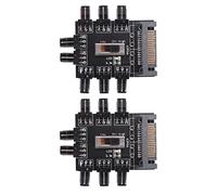 Giwnhvx Lot de 2 répartiteurs multi-voies pour ventilateur de refroidissement 1 à 8 3 broches 12 V Adaptateur PCB XXM8