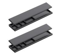 Giwnhvx Lot de 2 repose-poignets pour clavier - Boîte de rangement pour clavier d'ordinateur, ordinateur portable, bureau - Noir