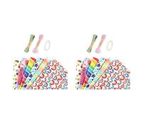 Giwnhvx Lot de 2 rouleaux de papier cadeau d'anniversaire recyclable, motif arc-en-ciel, pour toutes les occasions
