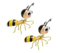 Giwnhvx Lot de 2 sculptures murales en métal avec insectes, sculptures murales 3D, abeilles, décoration murale à suspendre pour l'extérieur, décoration de clôture pour le jardin