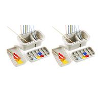 Giwnhvx Lot de 2 seaux de lavage pour pinceaux polyvalents avec porte-pinceaux pour articles artistiques pour le lavage des pinceaux