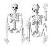 Giwnhvx Lot de 2 squelettes de décoration d'Halloween, 40,6 cm, squelette à suspendre pour extérieur
