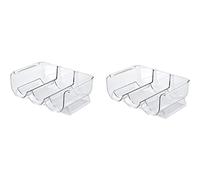 Giwnhvx Lot de 2 supports de rangement empilables pour bouteilles d'eau, mouchoirs et bacs de rangement pour réfrigérateur
