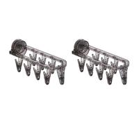 Giwnhvx Lot de 2 supports de séchage à ventouse pour salle de bain - Pliable - Pour chaussettes de ménage - Avec clip - A