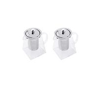 Giwnhvx Lot de 2 théières carrées en verre avec infuseur, 550 ml, théière en borosilicate avec passoire, théières en feuilles transparentes pour thé en vrac