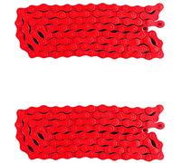 Giwnhvx Lot de 2 vélos BMX pour vélo de route 1/2" x 1/8" à chaîne fixe à vitesse unique 96 maillons Rouge