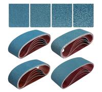 Giwnhvx Lot de 20 bandes abrasives pour ponceuse à bande 7,3 x 53,3 cm (5 de chaque grain 40/60/80/120), bandes abrasives en oxyde de zirconium