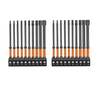 Giwnhvx Lot de 20 embouts de clé hexagonale à impact (métriques et SAE), lot de forets hexagonaux à tige hexagonale de 6,35 mm, pointe magnétique usinée CNC, 20 pièces