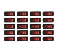 Giwnhvx Lot de 20 interrupteurs à bascule pour bateau avec lumière rouge AC 16 A/250 V 20 A/125 V