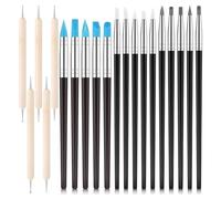 Giwnhvx Lot de 20 outils de sculpture d'argile en silicone, outils de modelage d'argile, accessoires pour poterie et argile