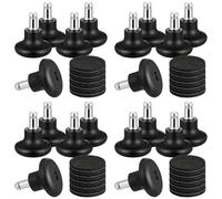 Giwnhvx Lot de 20 patins pour chaise de bureau sans roulettes, roulettes pivotantes fixes de rechange