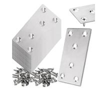 Giwnhvx Lot de 20 plaques de réparation plates de 7,6 x 3,8 cm en acier inoxydable pour réparation de clôture