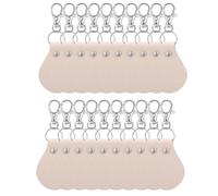 Giwnhvx Lot de 20 porte-clés vierges en cuir synthétique avec crochet pivotant pour loisirs créatifs