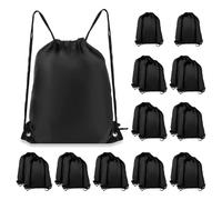 Giwnhvx Lot de 20 sacs à dos avec cordon de serrage pour le sport, la gym, les voyages, la natation, la plage, noir