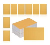 Giwnhvx Lot de 200 ébauches de cartes de visite en métal, 1/64, 3,4 x 2, aluminium, matériau gravé au laser, cartes uniques, or foncé
