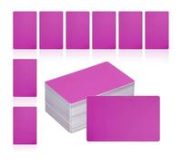 Giwnhvx Lot de 200 ébauches de cartes de visite en métal, 1/64, 3,4 x 2, aluminium, matériau gravé au laser, cartes uniques, violet