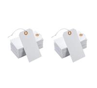 Giwnhvx Lot de 200 étiquettes à suspendre avec cordon élastique en coton perforé pour cartes, cartes, étiquettes, liste, cartes de classification, plaques d'immatriculation