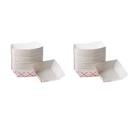 Giwnhvx Lot de 200 plateaux alimentaires jetables en papier - Motif à carreaux rouges et blancs - Anti-fuite - Pour nourriture