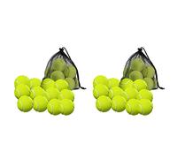 Giwnhvx Lot de 24 balles de tennis avec sac de rangement - Balle de tennis à paroi épaisse de qualité supérieure - Parfait pour le tennis et le cricket