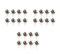 Giwnhvx Lot de 24 branches de pin artificielles rouges à feuilles persistantes pour décoration de Noël