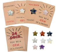 Giwnhvx Lot de 24 cartes de Saint-Valentin avec cristaux en forme d'étoile - Cadeaux de Saint-Valentin pour les enfants