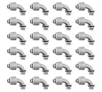 Giwnhvx Lot de 24 connecteurs étanches aux liquides 1/2, flexibles non métalliques, pour câbles électriques, 90 degrés