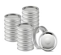 Giwnhvx Lot de 24 couvercles pour bocaux en verre, couvercle fendu, anti-fuite et couvercle de sécurité, avec joint en silicone ()