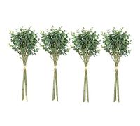 Giwnhvx Lot de 24 feuilles d'eucalyptus artificielles en plastique Vert
