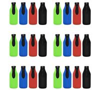 Giwnhvx Lot de 24 manchons isolants pour bouteille de bière - Pour garder les boissons froides - Avec fermeture éclair - Housse en néoprène
