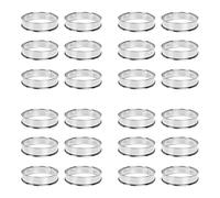 Giwnhvx Lot de 24 moules pour gâteau rond de cuisine, anneaux pour tarte à muffins en acier inoxydable, moules en métal pour pâtisserie circulaire avec double enroulé