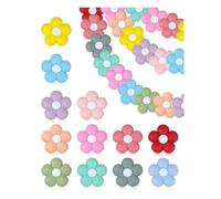 Giwnhvx Lot de 24 perles en silicone, fleurs et pendentifs mignons pour porte-clés, stylos, bracelets, colliers, lanières et fournitures de bricolage