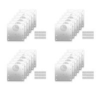 Giwnhvx Lot de 24 plaques de réparation de charnière d'armoire avec vis, supports de réparation de charnières de porte de placard dissimulés en acier inoxydable