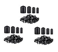 Giwnhvx Lot de 240 embouts en caoutchouc flexibles pour boulons et filetages en 4 tailles de 6,35 à 1,9 cm (noir)