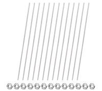 Giwnhvx Lot de 26 tiges filetées de 20,3 cm et écrous hexagonaux, 30,5 cm entièrement filetés en acier inoxydable pour tiges de jardin perlées