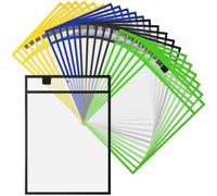 Giwnhvx Lot de 28 pochettes réutilisables en plastique effaçables à sec pour enseignant, bureau, organisation D