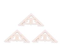 Giwnhvx Lot de 3 appliques d'angle en bois sculpté 8 x 8 cm