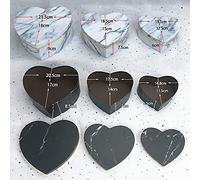 Giwnhvx Lot de 3 boîtes cadeau en forme de cœur marbrées pour décoration de mariage - Jaune
