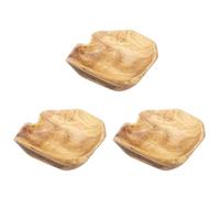 Giwnhvx Lot de 3 bols de service en bois sculptés à la main pour salade de fruits et bonbons 15-19 cm