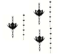 Giwnhvx Lot de 3 chaînes de pluie Lotus pour gouttières extérieures, pour remplacer le tuyau de descente de gouttière, dérivation de l'eau