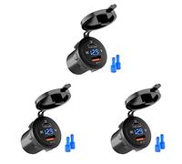 Giwnhvx Lot de 3 chargeurs de voiture USB 3.0 de 18 W à charge rapide 48 W Type-C PD pour voiture, bateau, camping-car, moto