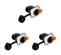 Giwnhvx Lot de 3 connecteurs réseau RJ45 étanches 8P8C femelle à montage sur panneau connecteur Ethernet RJ45 (style 4)