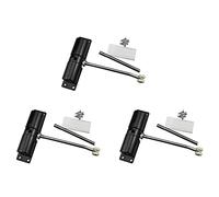 Giwnhvx Lot de 3 fermetures de porte à courroie noire réglable automatique pour porte en alliage
