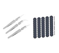 Giwnhvx Lot de 3 pinces à épiler antistatique en céramique inversée et 50 disques de coupe renforcés en fibre de verre de 32 mm