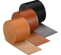 Giwnhvx Lot de 3 rouleaux de sangles plates en cuir synthétique d'un seul côté - Longueur : 200 cm