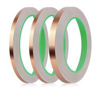 Giwnhvx Lot de 3 rubans adhésifs double face en cuivre conducteur pour blindage, mise à la terre (6,35 mm, 6,35 mm, 0,6 cm) x 22 m