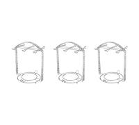 Giwnhvx Lot de 3 supports en métal plaqué argent pour tasses à café pouvant accrocher la plupart des 6 tasses et soucoupes