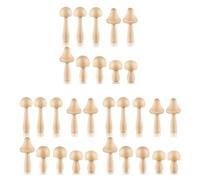 Giwnhvx Lot de 30 champignons en bois brut de grande taille non peints pour projets d'art et d'artisanat