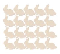 Giwnhvx Lot de 30 décorations de Pâques en bois en forme de lapins à suspendre pour décoration de Pâques