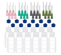 Giwnhvx Lot de 30 flacons d'application de colle vides avec pointe, 30 ml, flacons compte-gouttes compressibles, en plastique, 14 ga, 16 ga, 18 ga, 20 ga, pour applications de colle